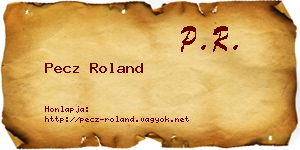 Pecz Roland névjegykártya